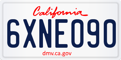 CA license plate 6XNE090