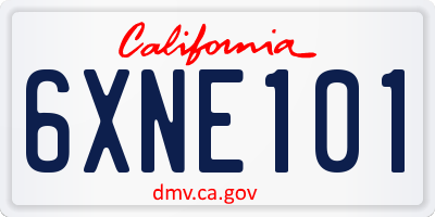 CA license plate 6XNE101