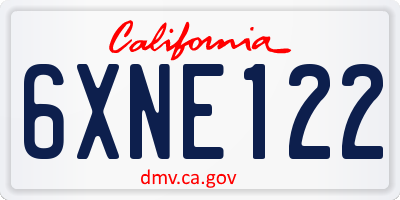 CA license plate 6XNE122
