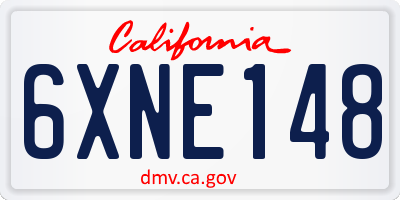 CA license plate 6XNE148