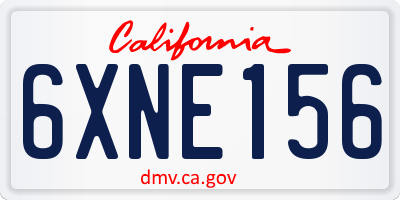 CA license plate 6XNE156
