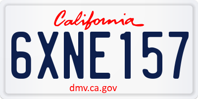 CA license plate 6XNE157