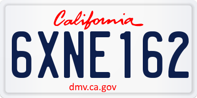CA license plate 6XNE162