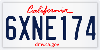 CA license plate 6XNE174