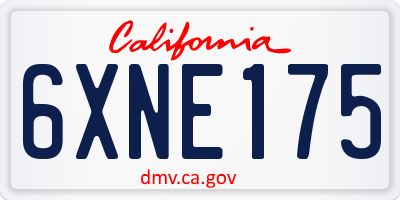CA license plate 6XNE175