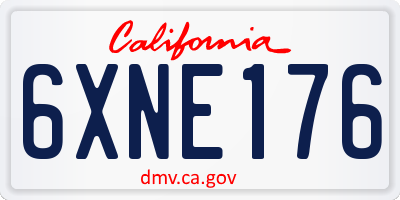CA license plate 6XNE176