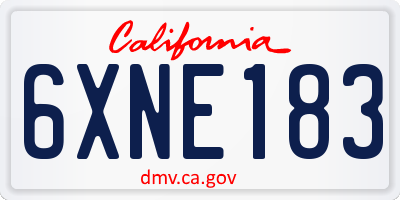CA license plate 6XNE183
