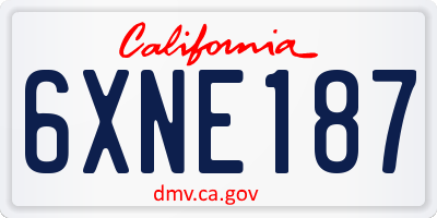 CA license plate 6XNE187