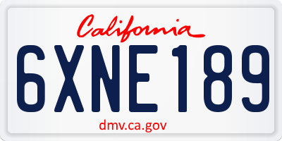 CA license plate 6XNE189