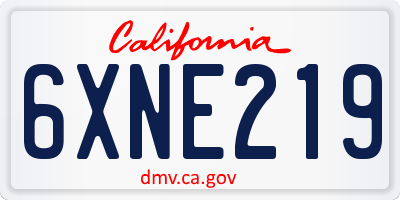 CA license plate 6XNE219