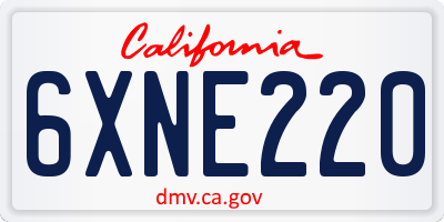 CA license plate 6XNE220