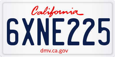 CA license plate 6XNE225