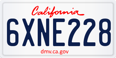 CA license plate 6XNE228