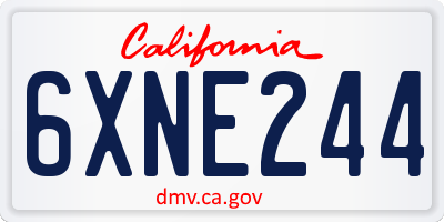 CA license plate 6XNE244