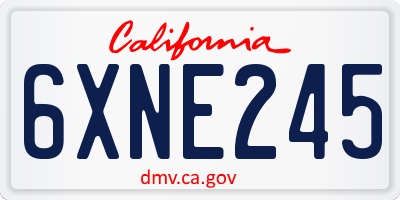 CA license plate 6XNE245