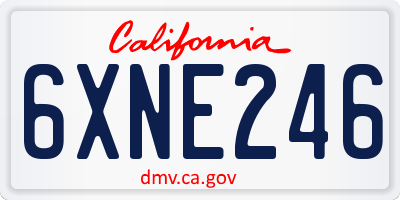 CA license plate 6XNE246