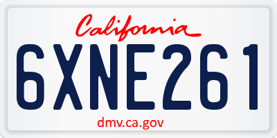 CA license plate 6XNE261