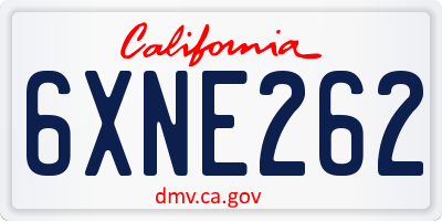 CA license plate 6XNE262