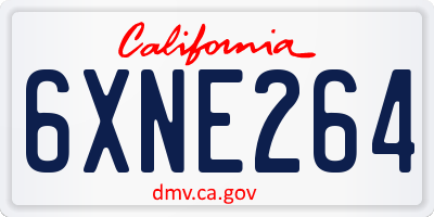 CA license plate 6XNE264