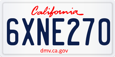 CA license plate 6XNE270