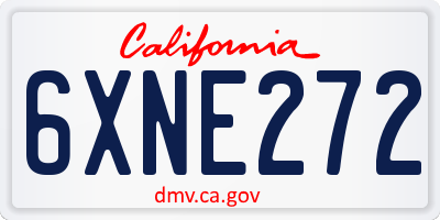 CA license plate 6XNE272