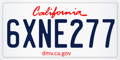 CA license plate 6XNE277