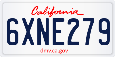 CA license plate 6XNE279