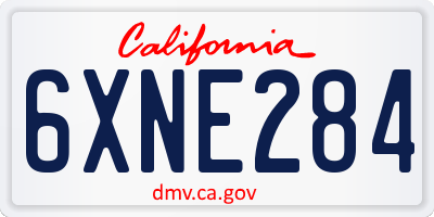 CA license plate 6XNE284