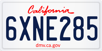 CA license plate 6XNE285