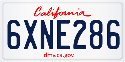 CA license plate 6XNE286