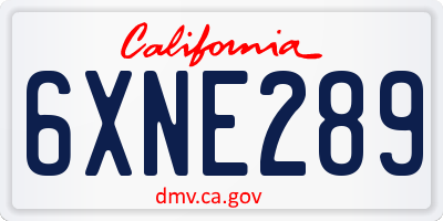 CA license plate 6XNE289