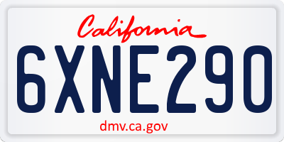 CA license plate 6XNE290