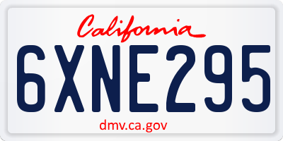 CA license plate 6XNE295