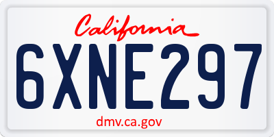 CA license plate 6XNE297