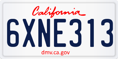 CA license plate 6XNE313