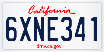 CA license plate 6XNE341