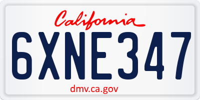CA license plate 6XNE347