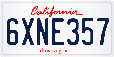 CA license plate 6XNE357