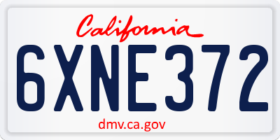 CA license plate 6XNE372