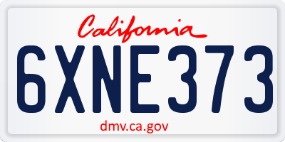 CA license plate 6XNE373