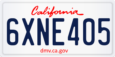 CA license plate 6XNE405