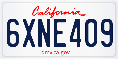 CA license plate 6XNE409