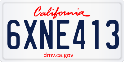 CA license plate 6XNE413
