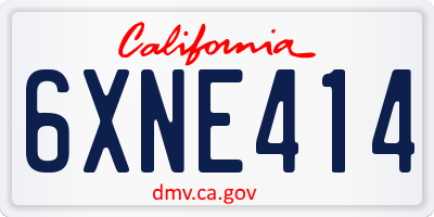 CA license plate 6XNE414