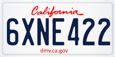 CA license plate 6XNE422