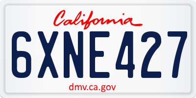 CA license plate 6XNE427