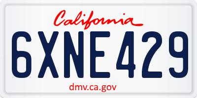 CA license plate 6XNE429