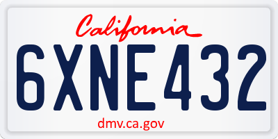 CA license plate 6XNE432