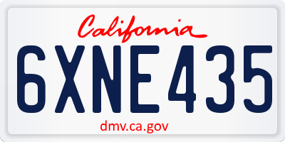 CA license plate 6XNE435