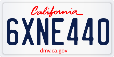 CA license plate 6XNE440